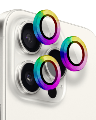 Metalowa osłona obiektywu aparatu ze szkła hartowanego 9H do iPhone 15 Pro Max, 1 zestaw, kameleon