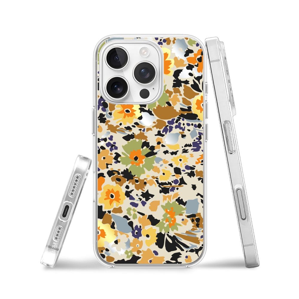 Etui do iPhone 16 Pro Max z MagSafe przeźroczyste, silikonowe Flexi, malowane kwiatki - obrazek 3