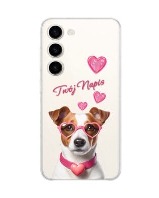 Etui do Samsung Galaxy S23 Plus przeźroczyste, silikonowe Flexi, Puppy Love, pies rasy Jack Russell Terrier