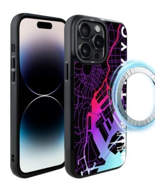 Etui do iPhone 14 Pro IBIZU DropGuard Matt z MagSafe, Mapy Świata, Tokyo