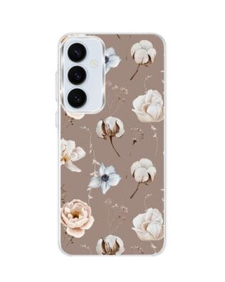 Etui do Samsung Galaxy A55 5G z MagSafe przeźroczyste, silikonowe Flexi, akwarelowe kwiatki