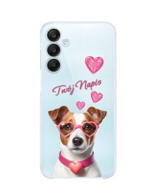 Etui do Samsung Galaxy M35 5G przeźroczyste, silikonowe Flexi, Puppy Love, pies rasy Jack Russell Terrier