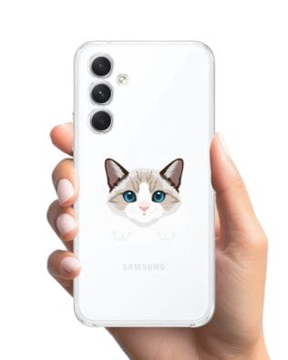 Etui do Samsung Galaxy A54 5G przeźroczyste, silikonowe Flexi, kot birmański