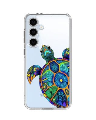 Etui do Samsung Galaxy S24 FE przeźroczyste, silikonowe Flexi, Dzika Mandala, Żółw
