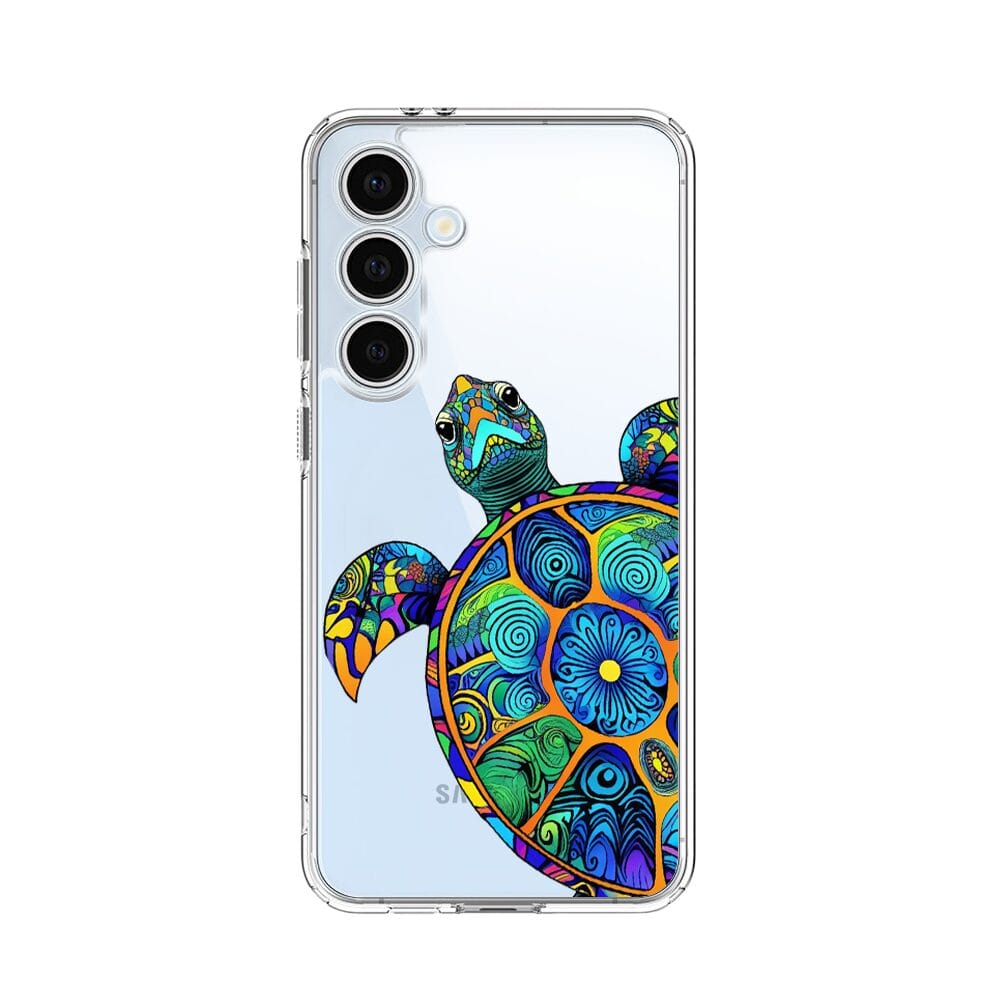 Etui do Samsung Galaxy S24 FE przeźroczyste, silikonowe Flexi, Dzika Mandala, Żółw