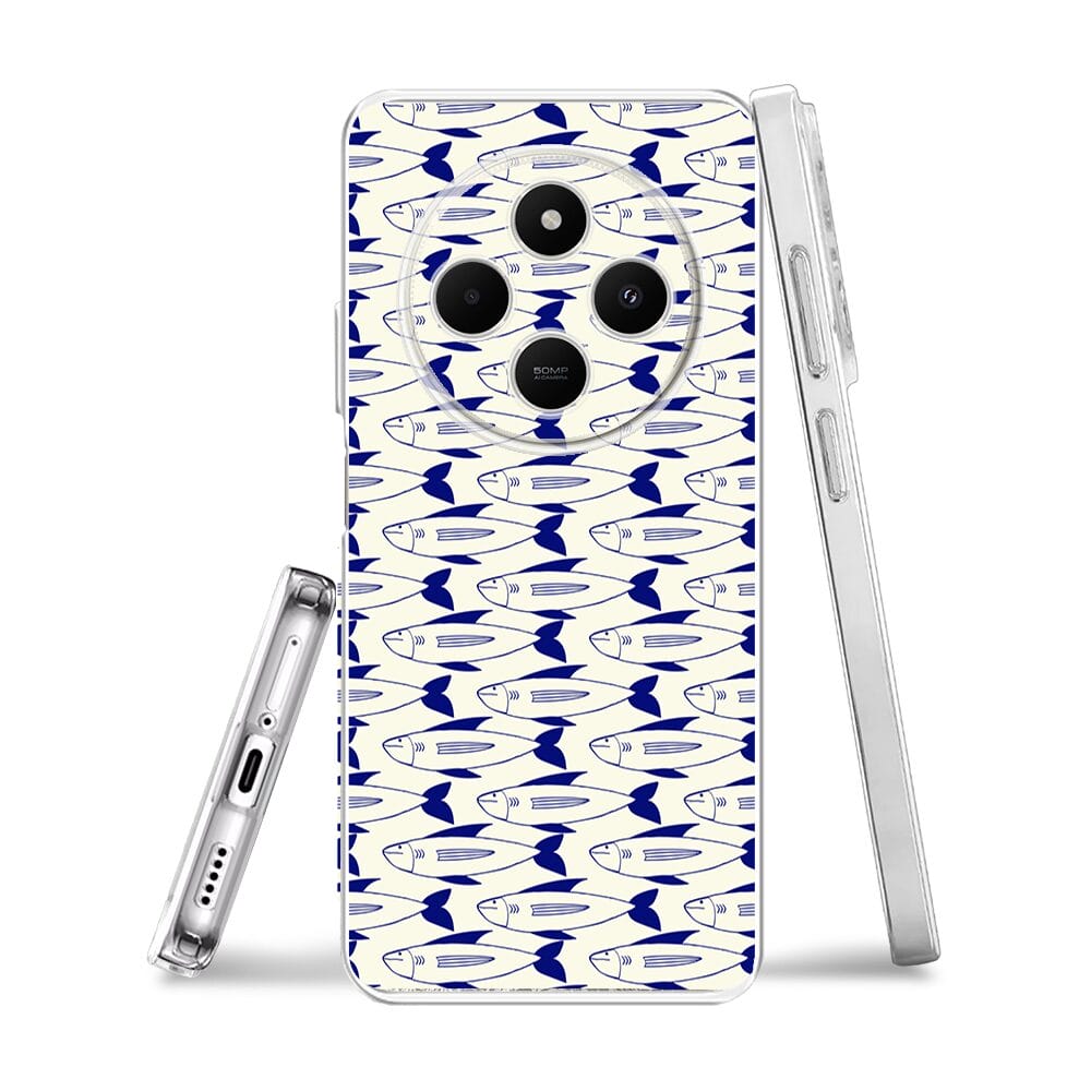 Etui do Xiaomi POCO C75 przeźroczyste, silikonowe Flexi, pływające rybki - obrazek 3