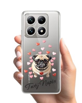 Etui do Xiaomi 14T przeźroczyste, silikonowe Flexi, Puppy Love, pies rasy Mops