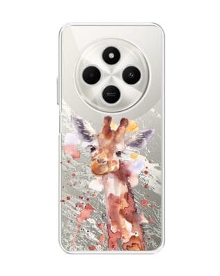 Etui do Xiaomi POCO C75 przeźroczyste, silikonowe Flexi, Akwarelowe Zoo, Żyrafa