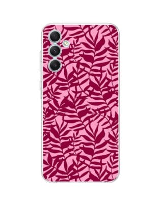 Etui do Samsung Galaxy A34 5G przeźroczyste, silikonowe Flexi, bordowe liście