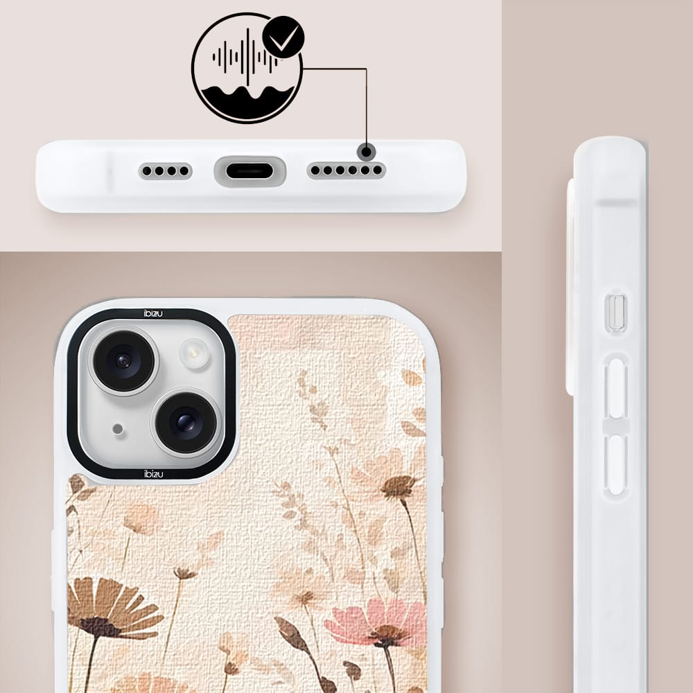 Etui do iPhone 14 IBIZU DropGuard Matt z MagSafe, Boho, Kwiatowa łąka - obrazek 6