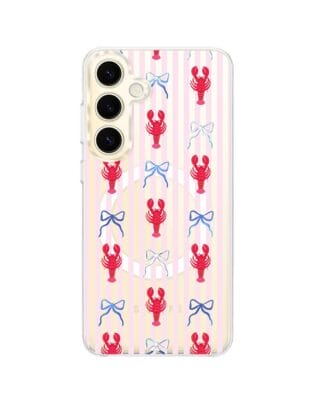 Etui do Samsung Galaxy S24 Plus z MagSafe przeźroczyste, silikonowe Flexi, krab i kokardki