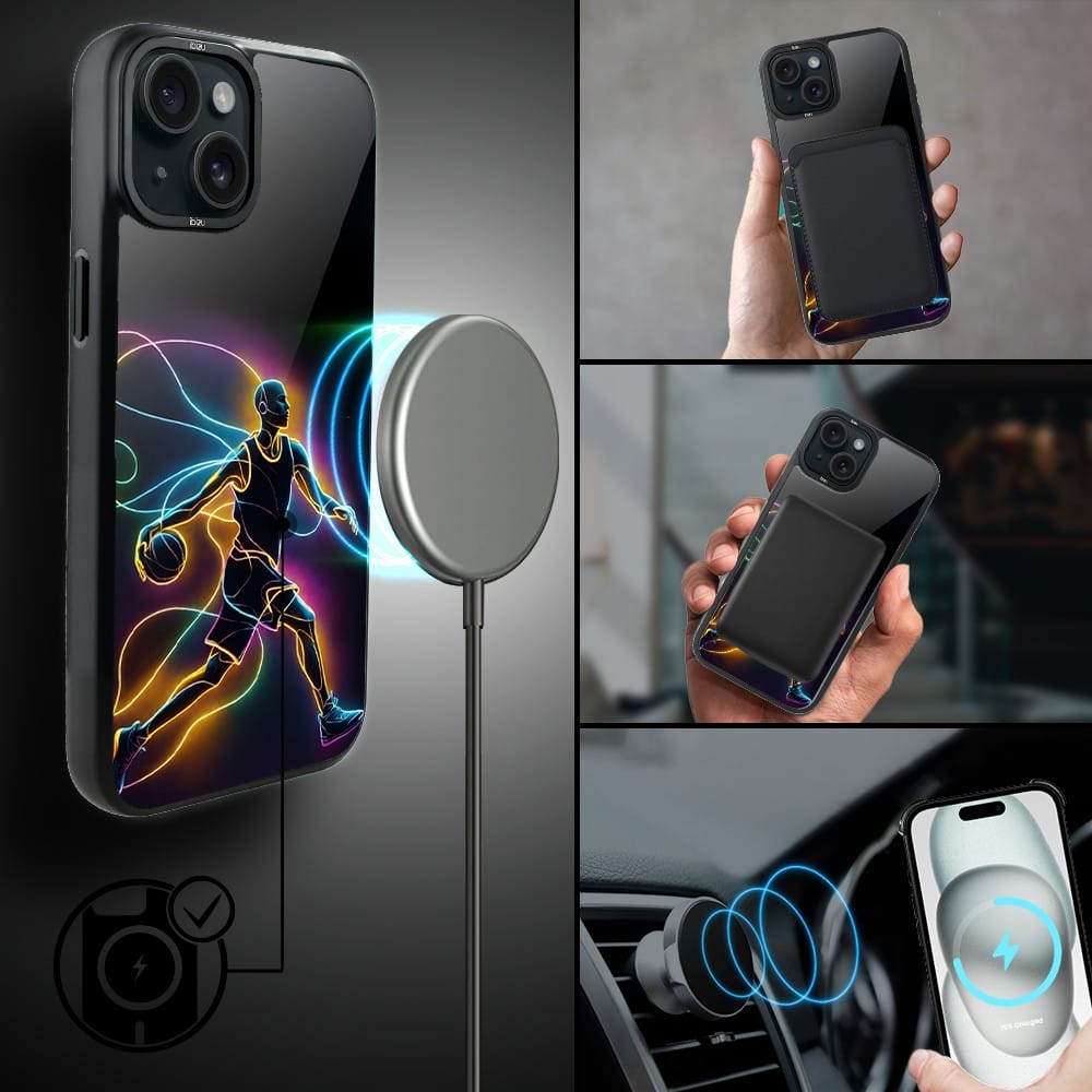 Etui do iPhone 15 IBIZU DropGuard Matt z MagSafe, #ElectroMove, Duch koszykówki - obrazek 8