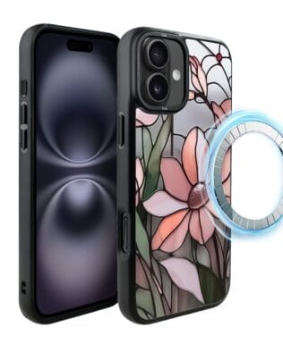 Etui do iPhone 16 IBIZU DropGuard Matt z MagSafe, Barwy Szkła, Różowa magnolia