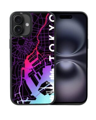 Etui do iPhone 16 Plus IBIZU DropGuard Matt z MagSafe, Mapy Świata, Tokyo