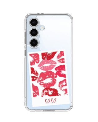 Etui do Samsung Galaxy S24 FE przeźroczyste, silikonowe Flexi, pocałunki, polaroid