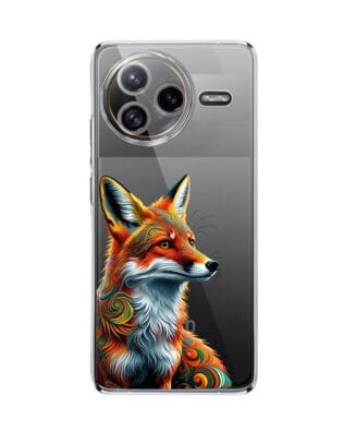 Etui do Xiaomi POCO F7 Ultra przeźroczyste, silikonowe Flexi, Dzika Mandala, Twarz lisa