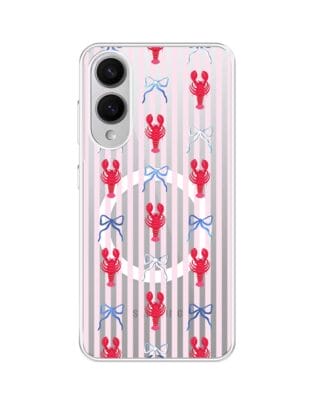 Etui do Samsung Galaxy S25 Edge z MagSafe przeźroczyste, silikonowe Flexi, krab i kokardki