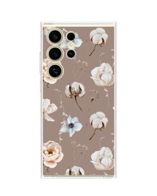 Etui do Samsung Galaxy S24 Ultra przeźroczyste, silikonowe Flexi, akwarelowe kwiatki