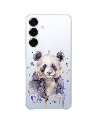Etui do Samsung Galaxy S25 Plus przeźroczyste, silikonowe Flexi, Akwarelowe Zoo, Panda