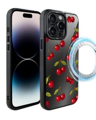 Etui do iPhone 14 Pro IBIZU DropGuard Matt z MagSafe, Midnight, Wiśniowa noc