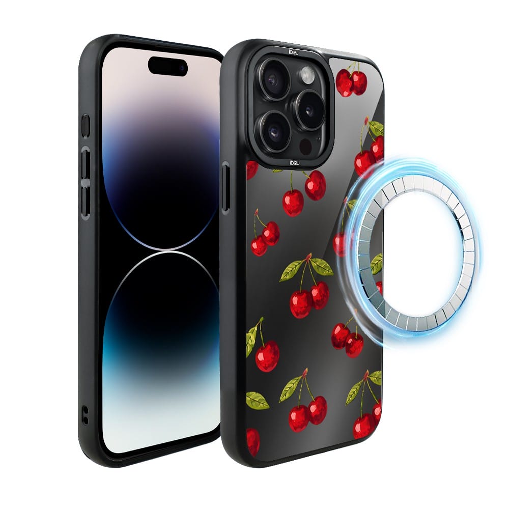 Etui do iPhone 14 Pro IBIZU DropGuard Matt z MagSafe, Midnight, Wiśniowa noc