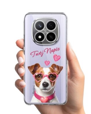 Etui do Xiaomi Redmi Note 14 Pro 4G przeźroczyste, silikonowe Flexi, Puppy Love, pies rasy Jack Russell Terrier