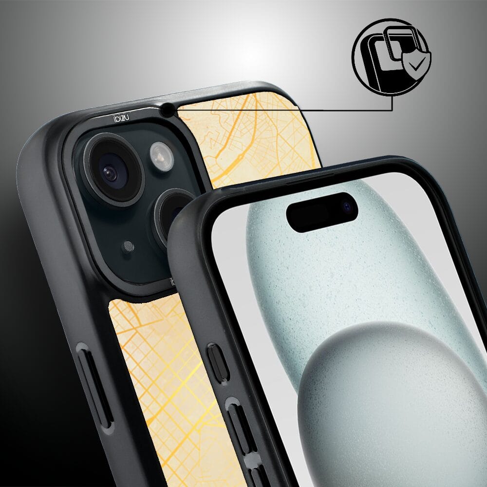 Etui do iPhone 15 IBIZU DropGuard Matt z MagSafe, Mapy Świata, Barcelona - obrazek 3