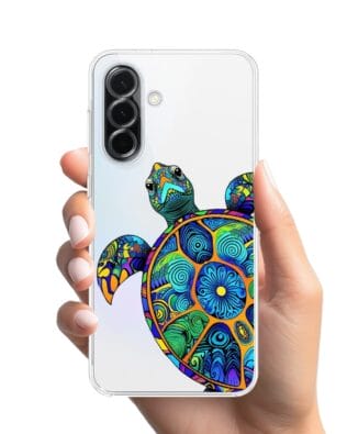 Etui do Samsung Galaxy A36 5G przeźroczyste, silikonowe Flexi, Dzika Mandala, Żółw