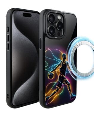 Etui do iPhone 15 Pro Max IBIZU DropGuard Matt z MagSafe, #ElectroMove, Duch koszykówki
