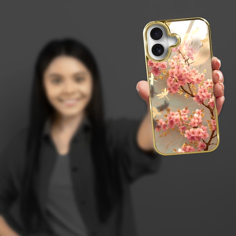 Etui do iPhone 16 IBIZU Elite Glass z MagSafe Magia Azji, Taniec sakury, złote - obrazek 6