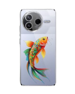 Etui do Xiaomi POCO F7 Pro przeźroczyste, silikonowe Flexi, Dzika Mandala, Złota ryba