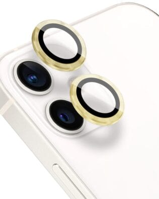 Metalowa osłona obiektywu aparatu ze szkła hartowanego 9H do iPhone 12 Mini, 1 zestaw, złota