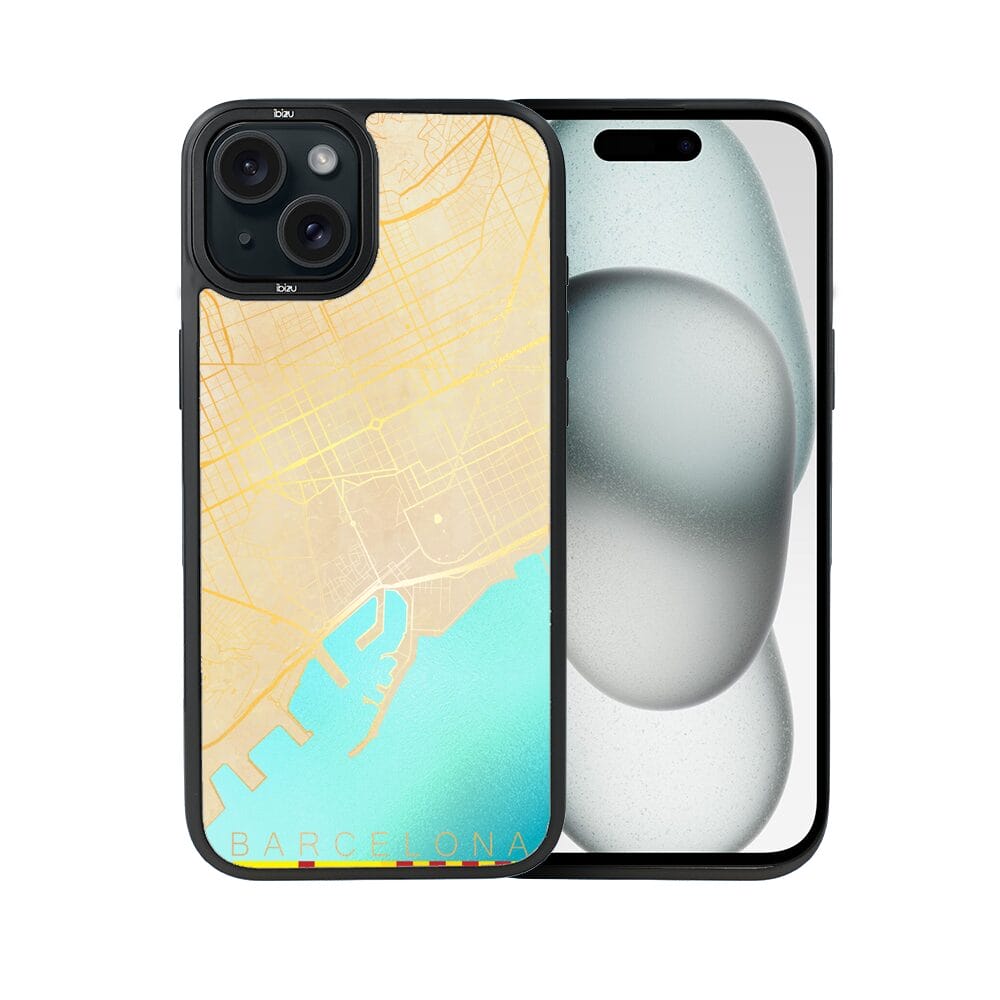 Etui do iPhone 15 IBIZU DropGuard Matt z MagSafe, Mapy Świata, Barcelona - obrazek 2