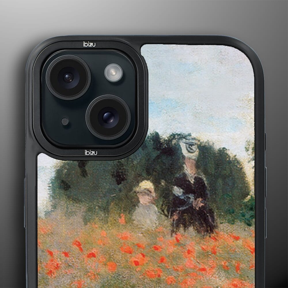 Etui do iPhone 15 IBIZU DropGuard Matt z MagSafe, Claude Monet, pole maków - obrazek 5