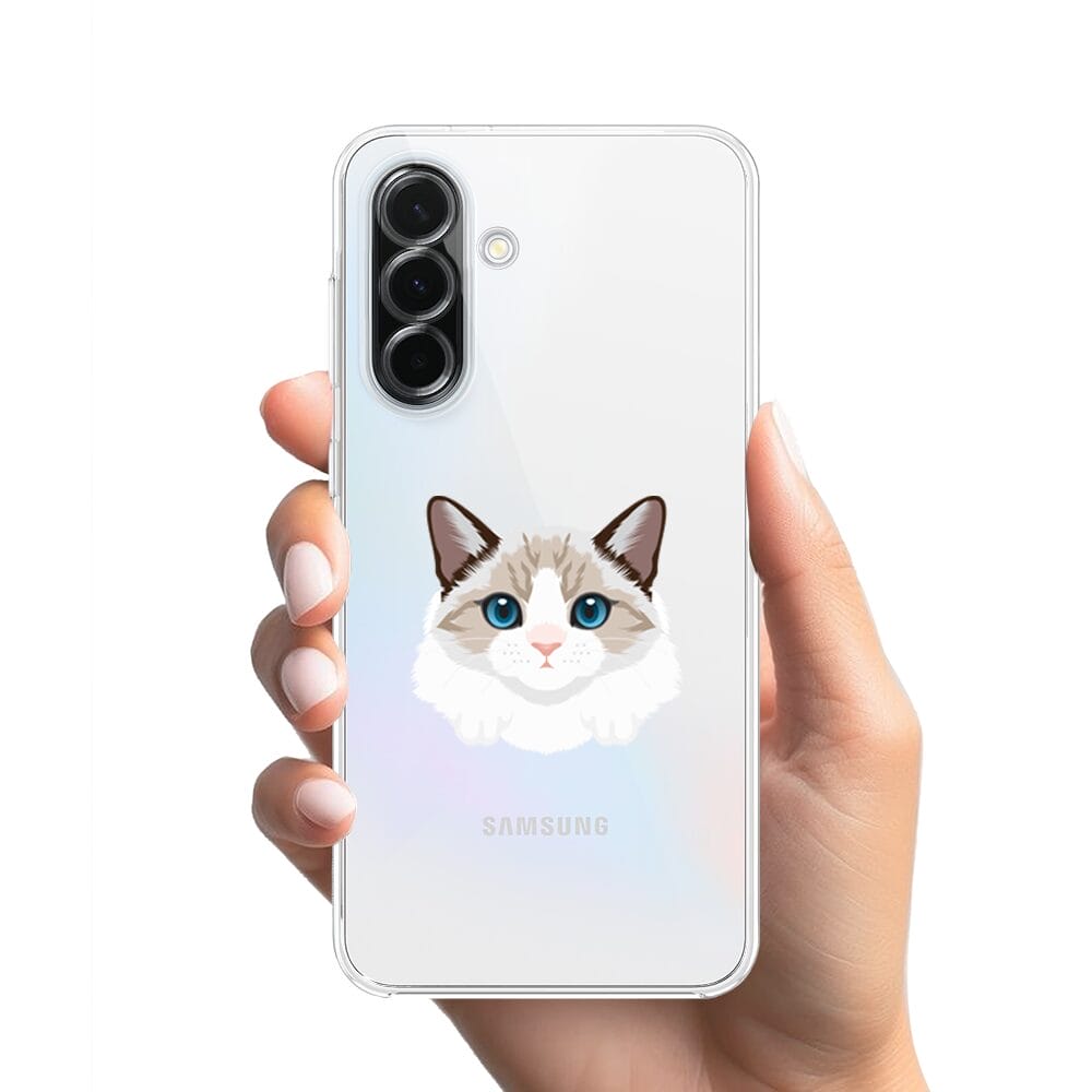 Etui do Samsung Galaxy A36 5G przeźroczyste, silikonowe Flexi, kot birmański - obrazek 2