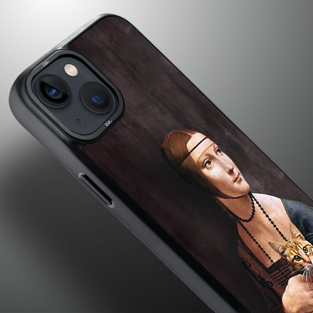 Etui do iPhone 14 Plus IBIZU DropGuard Matt z MagSafe, Leonardo Da Vinci, dama z kotem - obrazek 4