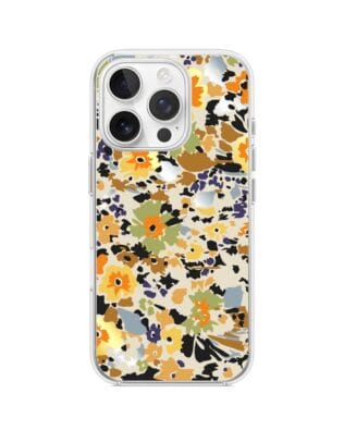 Etui do iPhone 16 Pro Max z MagSafe przeźroczyste, silikonowe Flexi, malowane kwiatki