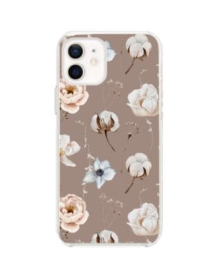 Etui do iPhone 12 przeźroczyste, silikonowe Flexi, akwarelowe kwiatki