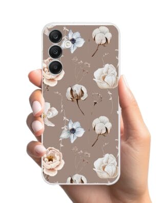 Etui do Samsung Galaxy A25 5G przeźroczyste, silikonowe Flexi, akwarelowe kwiatki