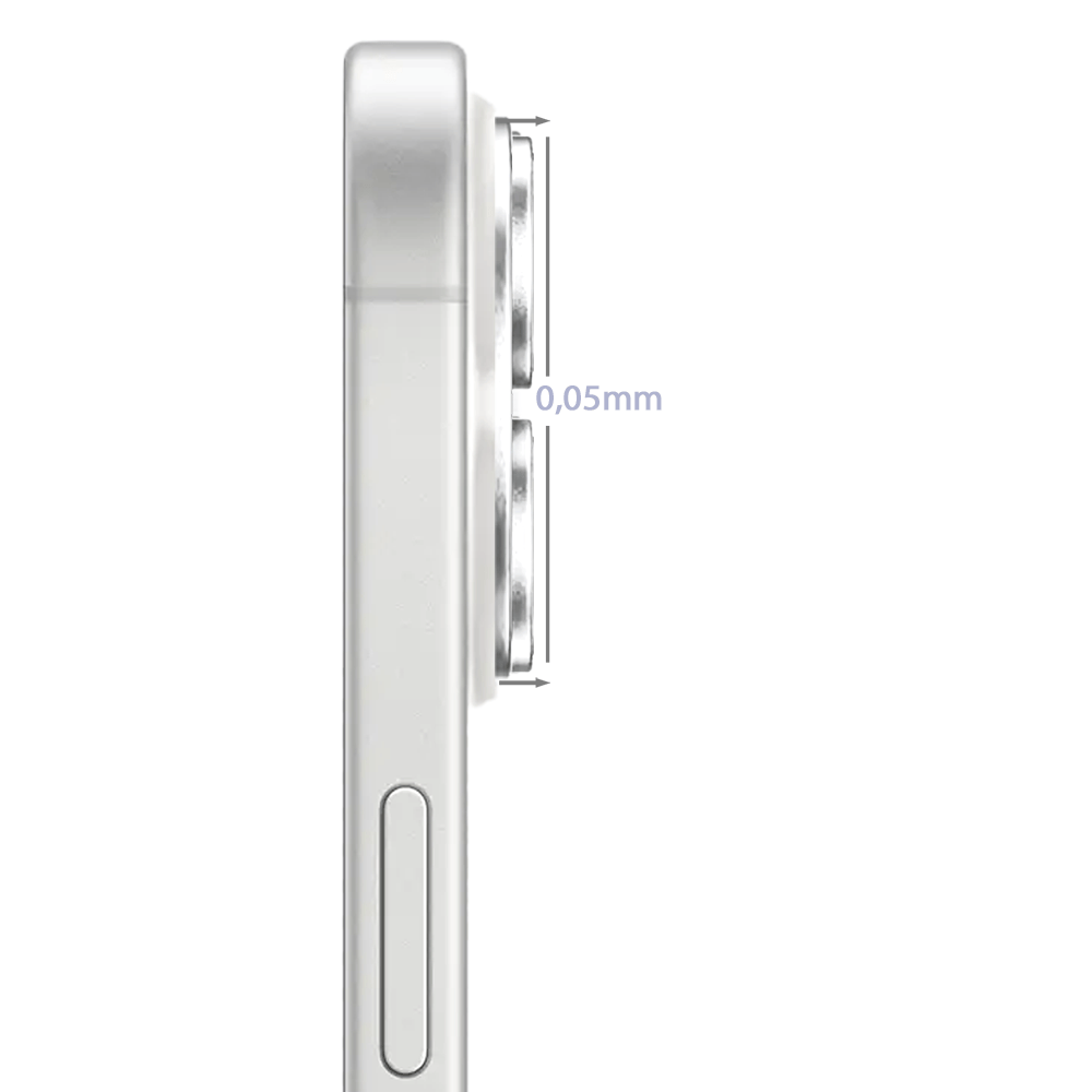 Metalowa osłona na cały aparat z wbudowanymi szkłami do iPhone 16 Plus, srebrna - obrazek 4