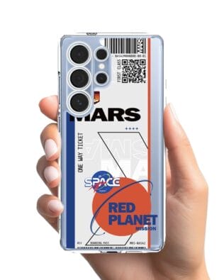 Etui do Samsung Galaxy S25 Ultra przeźroczyste, silikonowe Flexi, bilet na Mars