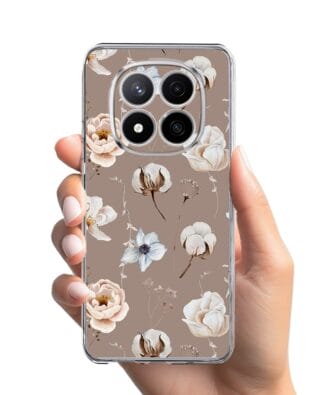 Etui do Xiaomi Redmi Note 14 Pro 4G przeźroczyste, silikonowe Flexi, akwarelowe kwiatki