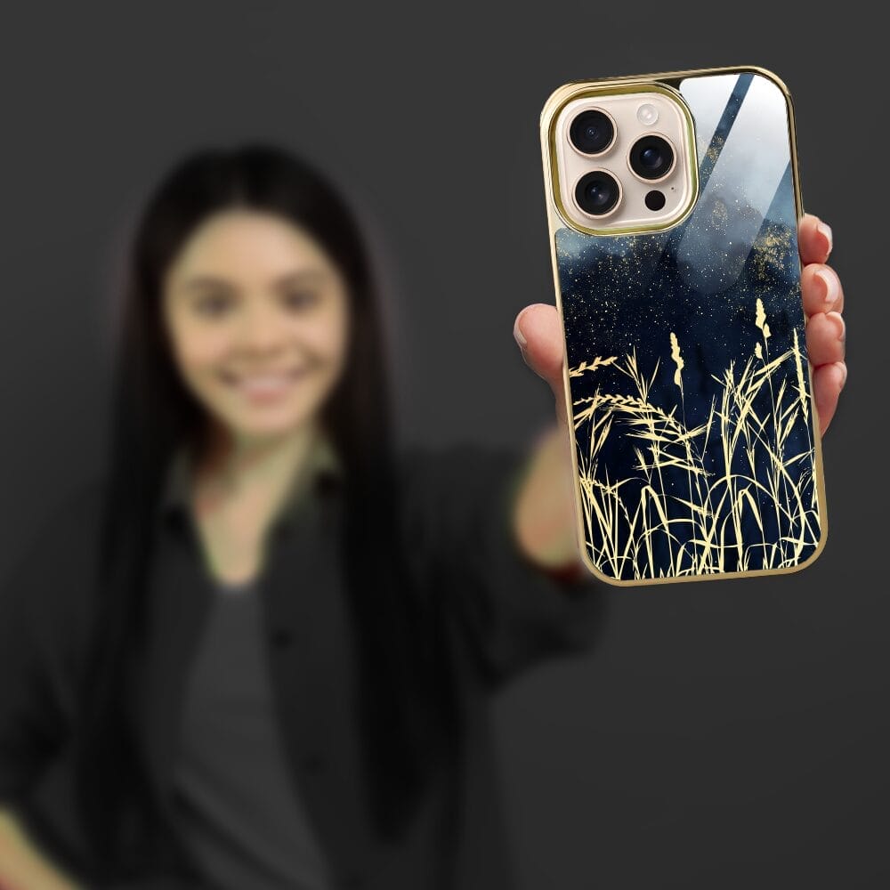 Etui do iPhone 16 Pro Max IBIZU Elite Glass z MagSafe Kwiaty, Złote trawy o zmierzchu, złote - obrazek 6
