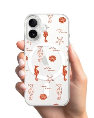 Etui do iPhone 16 z MagSafe przeźroczyste, silikonowe Flexi, wakacyjne wzory