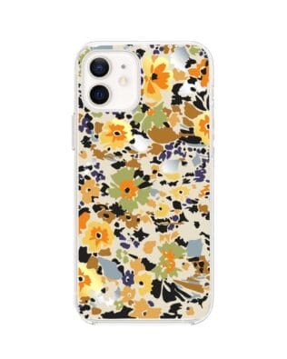 Etui do iPhone 12 przeźroczyste, silikonowe Flexi, malowane kwiatki