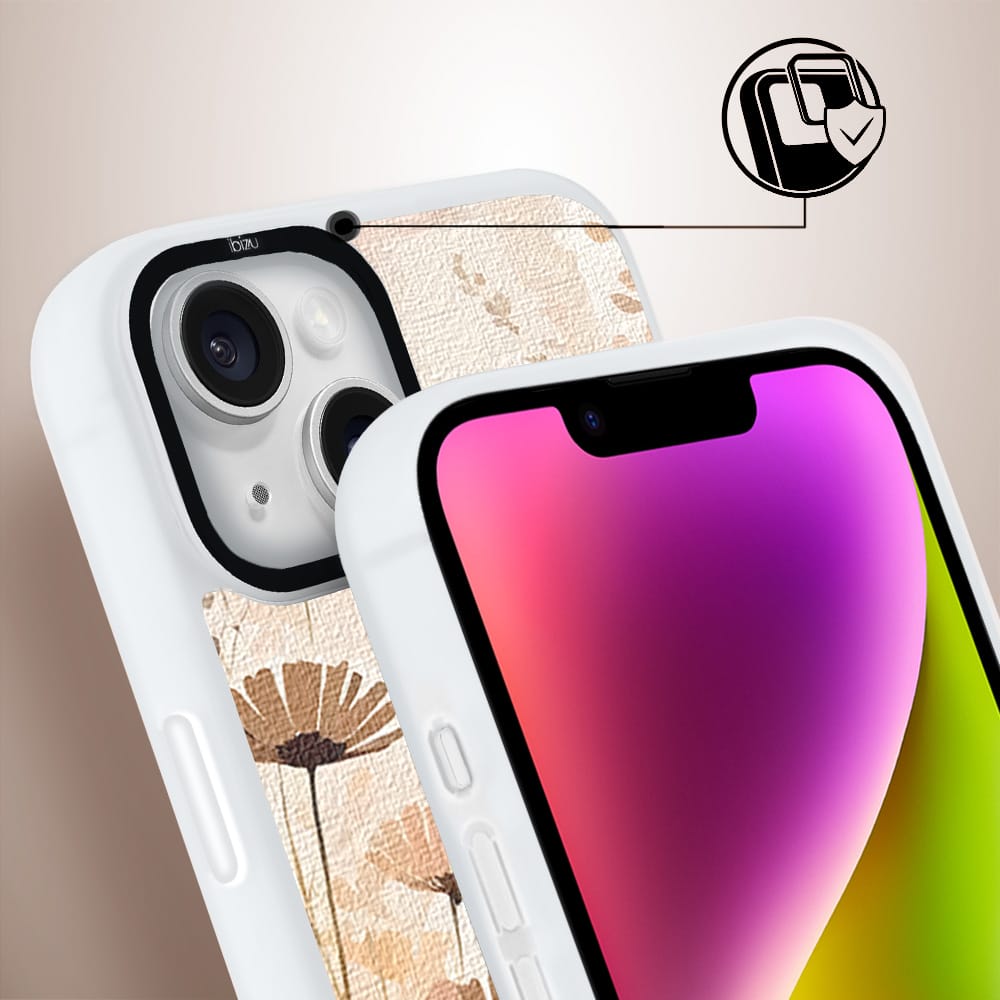 Etui do iPhone 14 IBIZU DropGuard Matt z MagSafe, Boho, Kwiatowa łąka - obrazek 3