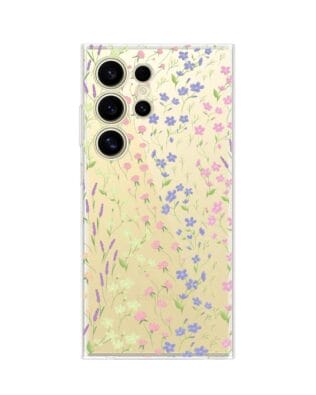 Etui do Samsung Galaxy S24 Ultra przeźroczyste, silikonowe Flexi, kwiaty polne