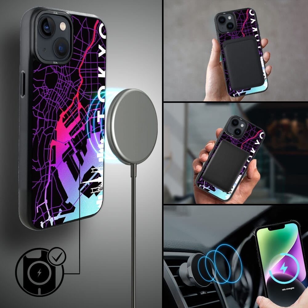 Etui do iPhone 14 Plus IBIZU DropGuard Matt z MagSafe, Mapy Świata, Tokyo - obrazek 8