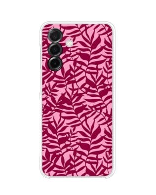 Etui do Samsung Galaxy A26 5G przeźroczyste, silikonowe Flexi, bordowe liście