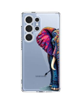 Etui do Samsung Galaxy S25 Ultra przeźroczyste, silikonowe Flexi, Dzika Mandala, Słoń